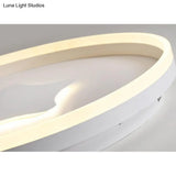 Gold Star Led Flush Mount Ceiling Light For Study Room With Acrylic Ring Accent