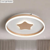 Gold Star Led Flush Mount Ceiling Light For Study Room With Acrylic Ring Accent / 19.5 Third Gear