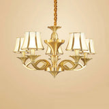Gold Taper Shaped Glass Chandelier Pendant: Classic Living Room Lighting 5 /