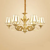 Gold Taper Shaped Glass Chandelier Pendant: Classic Living Room Lighting 6 /