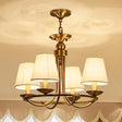 Gold Tapered Drum Pendant Chandelier - Simplicity Fabric Lighting Fixture For Living Room 4 /