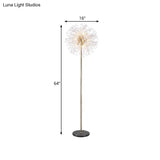 Gold Urchin Floor Lamp: Modern Style 8-Light Crystal Bead Stand-Up Light