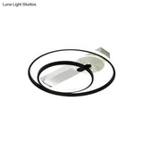 Gold/White & Black Led Metal Hoop Flushmount With White/Warm Light - 16.5’/20.5’ Wide