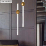 Gold/White Glass Flute Pendant Light Kit - Simple Style For Stairways (1 Head)