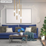 Gold/White Glass Flute Pendant Light Kit - Simple Style For Stairways (1 Head)