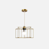 Gold Wire Cage Pendant Light - Nordic Style Ceiling Lamp For Dining Room / Starfish