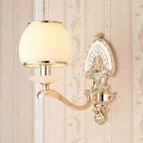 Golden Curved Arm Wall Light With Geometric Glass Shade - Modern Lighting Idea 1 / Gold A