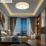 Golden Drum Flushmount Lighting: Modern Crystal And Glass Multi Light Ceiling Lamp (16’/19.5’