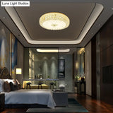 Golden Drum Flushmount Lighting: Modern Crystal And Glass Multi Light Ceiling Lamp (16’/19.5’
