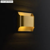 Golden Flush Wall Sconce - Modern Metal Light For Stairs