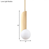 Golden Ivory Glass Pendant Light With Colonial Spherical Design - Ideal For Living Rooms