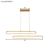 Golden Led Aluminum Island Pendant Light - Modern Elliptical Design Warm/White 39/47