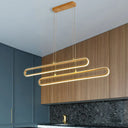 Golden Led Aluminum Island Pendant Light - Modern Elliptical Design Warm/White 39/47 Gold / 39 White