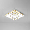 Golden Led Flush Mount Ceiling Light With Metallic Frame - Modern Lighting For Living Room Gold /