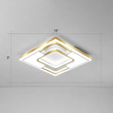 Golden Led Flush Mount Ceiling Light With Metallic Frame - Modern Lighting For Living Room Gold /