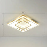 Golden Led Flush Mount Ceiling Light With Metallic Frame - Modern Lighting For Living Room Gold /