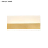 Golden Led Wall Sconce: Simplicity Cuboid Design Acrylic White/Warm Light