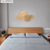 Golden Lotus Leaf Wall Mounted Sconce Light Fixture With Artistic Metal Shade (4 Bulbs)