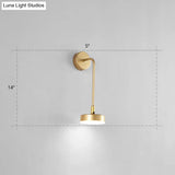 Golden Metal Led Sconce: Stylish Round Wall Mounted Lamp For Bedrooms