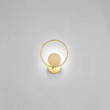 Golden Metal Led Sconce: Stylish Round Wall Mounted Lamp For Bedrooms Gold / White