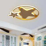 Golden Nordic Mountain/Starfish Acrylic Led Flush Light For Bedroom Gold / Starfish