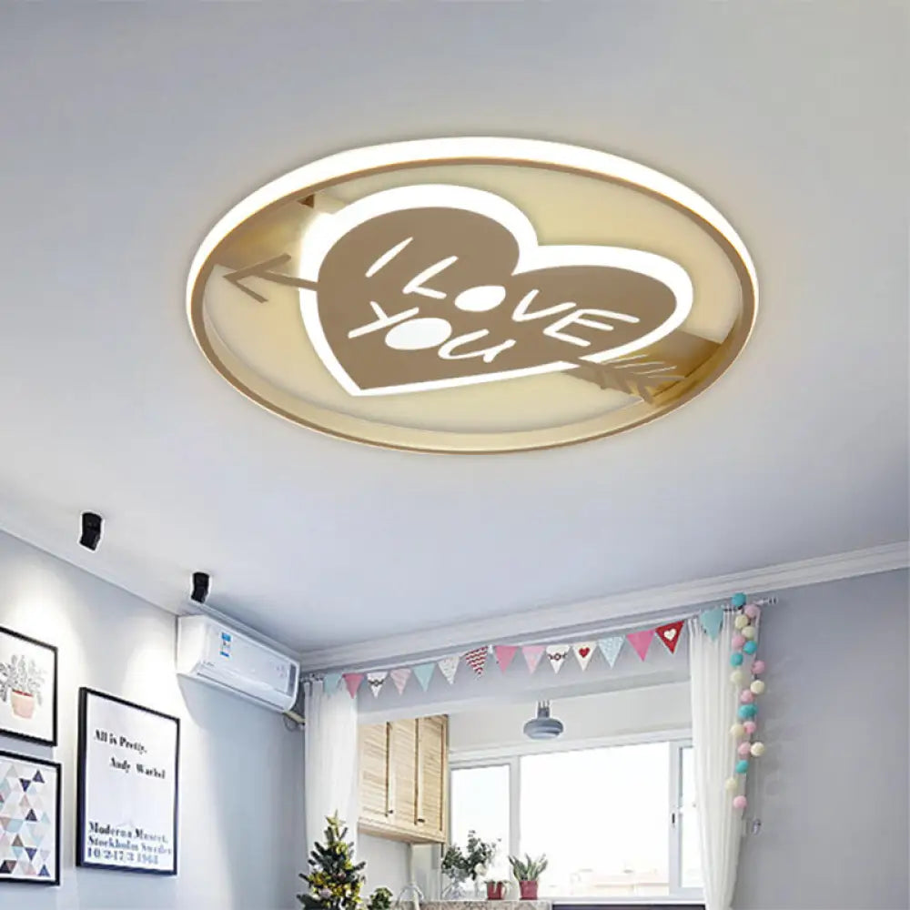 Golden Nordic Mountain/Starfish Acrylic Led Flush Light For Bedroom Gold / Loving Heart