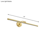 Golden Pipe Vanity Light - Modern Stylish Led Wall Sconce For Bathroom 16/21.5 Width