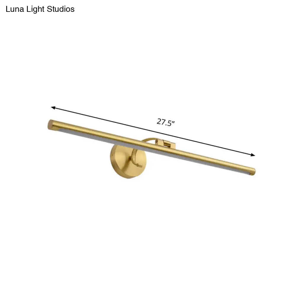 Golden Pipe Vanity Light - Modern Stylish Led Wall Sconce For Bathroom 16/21.5 Width