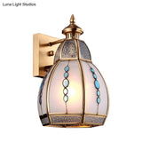 Gourd-Shaped Wall Sconce With Water And White Glass In Brass - Traditional Design