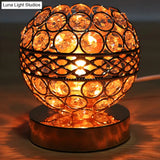 Grace - Golden Crystal Globe Night Light With Aromatherapy Plate