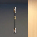 Gray Glass Black Wall Lamp - Cylinder Design 2/4 Bulbs Simple Lighting Fixture For Living Room 2 /
