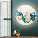 Green Asian Led Wall Mounted Light With Elk Bird And Tree Pattern