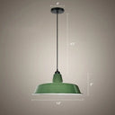Green Barn Pendant Lamp - Loft Style Metal 1-Bulb Suspension Light For Dining Room / 14’