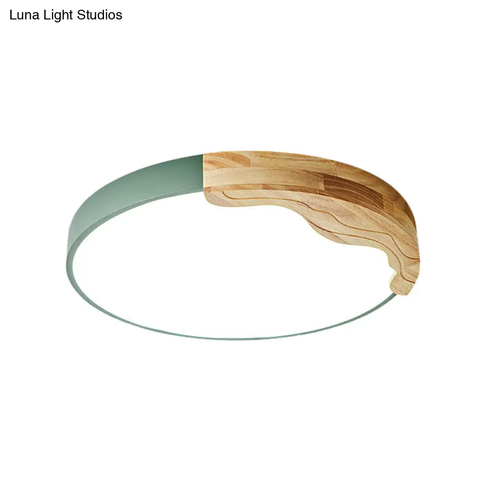 Green Nordic Led Ceiling Light For Cozy Adult Bedrooms - Warm/White