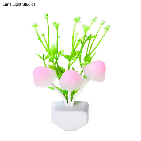Green Plug-In Led Night Light With Multi-Colored Decorative Seaweed Design