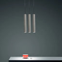 Grey Cement Tube Hanging Lamp: Minimalist Single-Bulb Ceiling Lighting For Dining Room