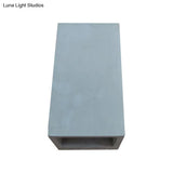 Grey Flush Mount Wall Light Nordic 1 Head - Cube/Cuboid Cement Up & Down Sconce For Stairs 4/5/7