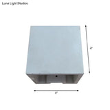 Grey Flush Mount Wall Light Nordic 1 Head - Cube/Cuboid Cement Up & Down Sconce For Stairs 4/5/7