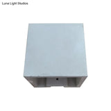 Grey Flush Mount Wall Light Nordic 1 Head - Cube/Cuboid Cement Up & Down Sconce For Stairs 4/5/7