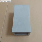 Grey Flush Mount Wall Light Nordic 1 Head - Cube/Cuboid Cement Up & Down Sconce For Stairs 4/5/7