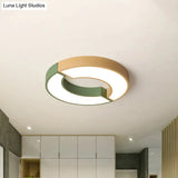 Grey/Green - Wood Double Arch Flushmount Nordic Iron Led Ceiling Mounted Light - 16.5’/20.5’