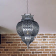 Grey Traditional Gourd Pendant Lamp - 1 Head Metal Ceiling Light