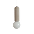 Grey Tubular Pendulum Light - Simplicity 1-Light Bedside Pendant With Open Bulb Design