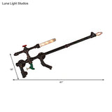 Gun-Shaped Metal Sconce Lighting Fixture With 2 Lights For Industrial Living Rooms In Black