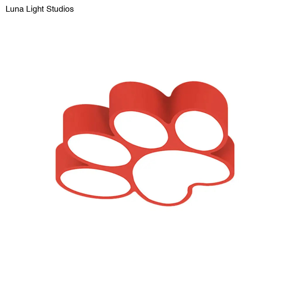 Hallway Home Paw Led Flushmount Ceiling Light - Acrylic Kids’ Lovely Design