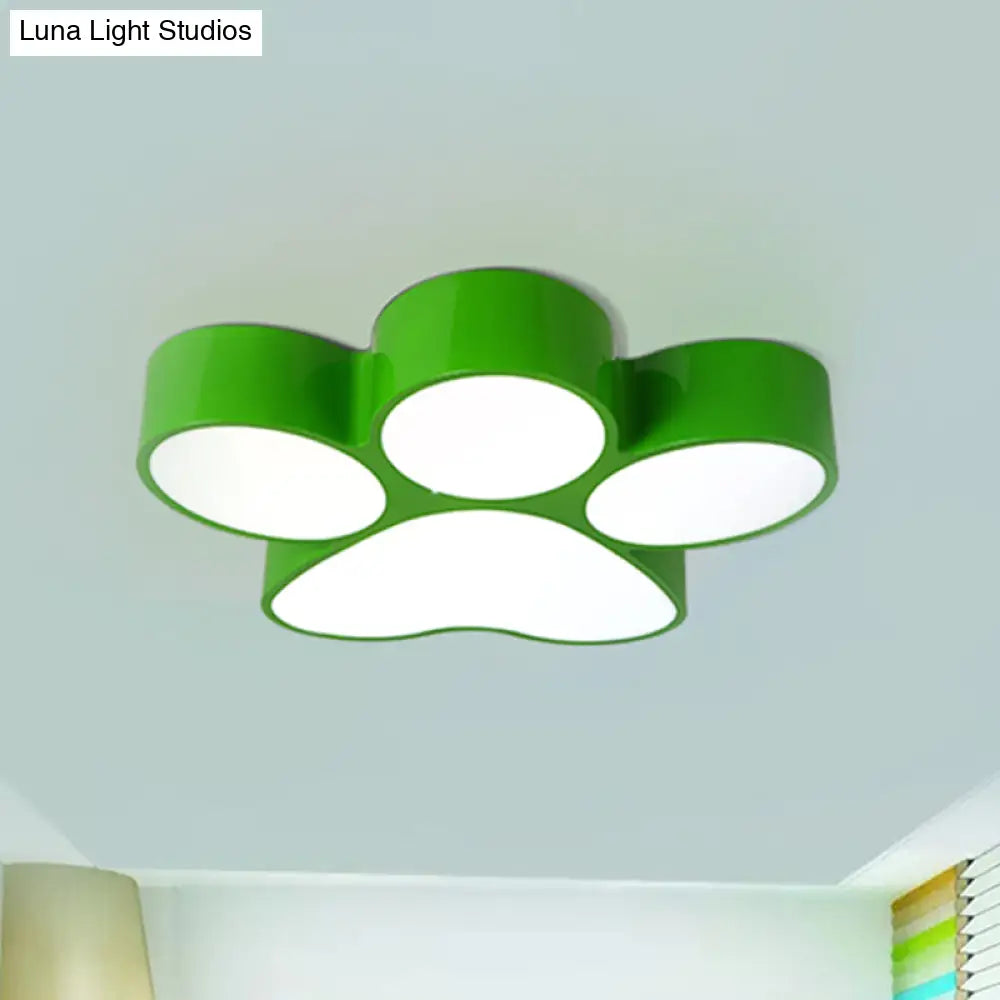 Hallway Home Paw Led Flushmount Ceiling Light - Acrylic Kids’ Lovely Design