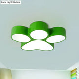 Hallway Home Paw Led Flushmount Ceiling Light - Acrylic Kids’ Lovely Design