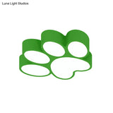 Hallway Home Paw Led Flushmount Ceiling Light - Acrylic Kids’ Lovely Design