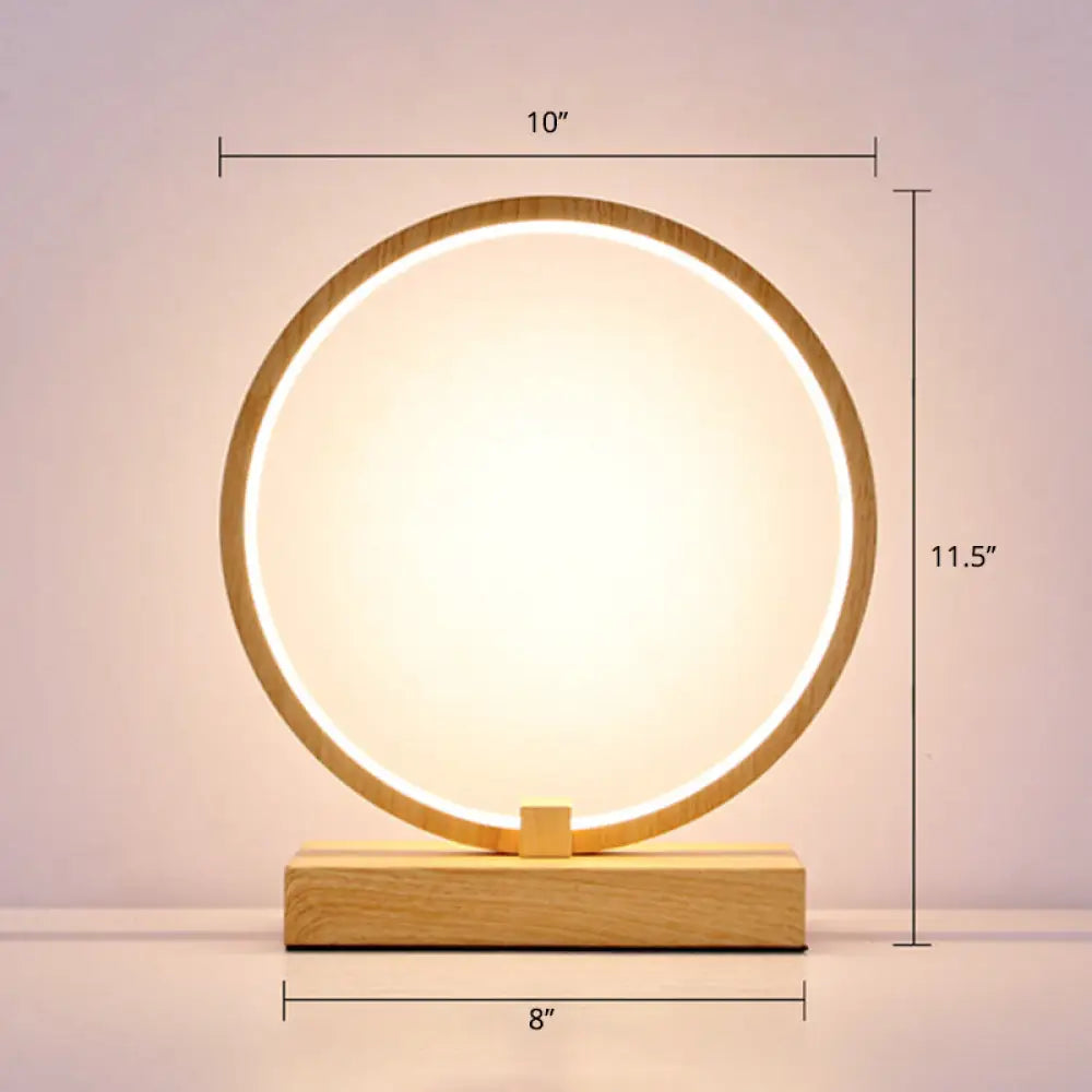 Halo Ring Led Nightstand Lamp Stylish Table Light For Bedroom