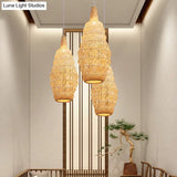 Hand-Woven Bamboo Pendant Light - Chinese Suspended Flaxen Fixture